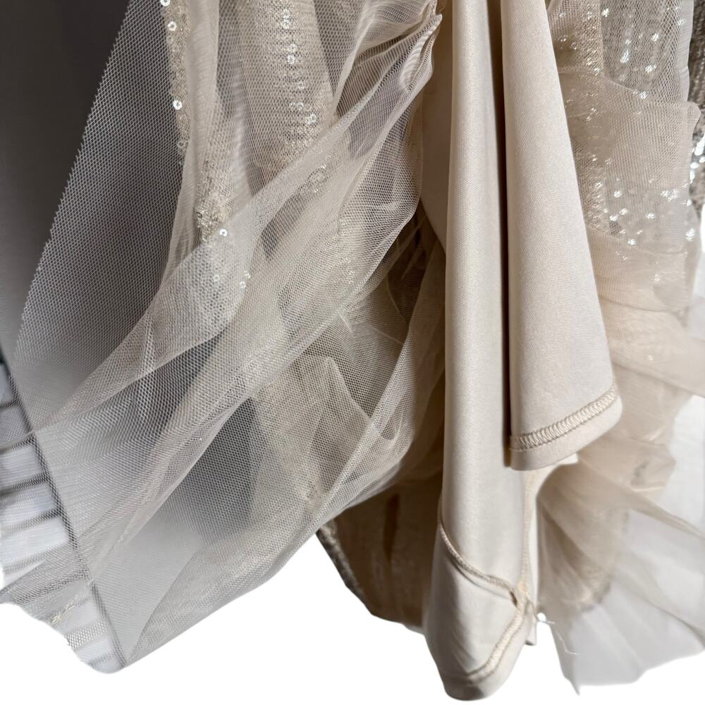 Draper James V-Neck Silver Sequin Sleeveless Cock… - image 6